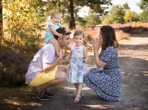 Family portrait outdoors in Surrey