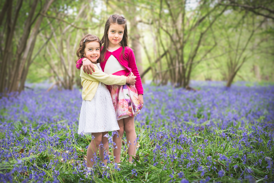 Lily and Poppy in Bluebells